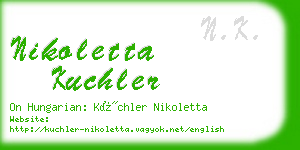 nikoletta kuchler business card